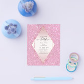 Budget 40e Verjaardag Glitter Folie Roze Meisjesac Flyer (Enkel)