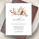BUDGET 40e Verjaardag Pompoen Herfst Bloemen uitno<br><div class="desc">Moderne en elegante witte pompoen en herfst bloemenontwerp. Het zacht waterverf palet is een verfijnde mix van zacht roze en donkerrijk goudgeel en bruin. De herfstbladeren omringen de witte pompoen voor een speciale herfstvertoning. Perfect voor je herfst verjaardagsfeestje.</div>