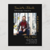 Budget 40th Birthday Black Uitnodiging Flyer (Voorkant)