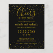 Budget 40th Ruby Wedding Jubileum Zwart Goud (Voorkant)