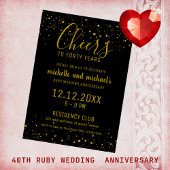 Budget 40th Ruby Wedding Jubileum Zwart Goud