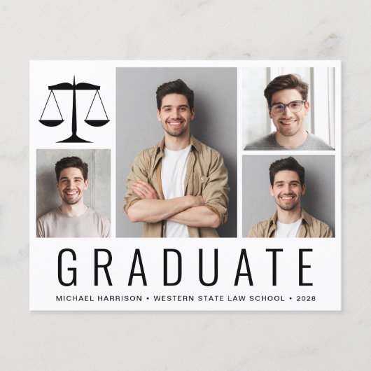 Budget 4 Aankondiging van het Afstuderen Foto Law  (Voorkant)