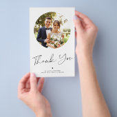 Budget 4 foto-collage bruiloft bedankt flyer (Hand)