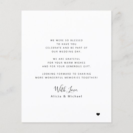 Budget 4 foto-collage bruiloft bedankt flyer (Achterkant)