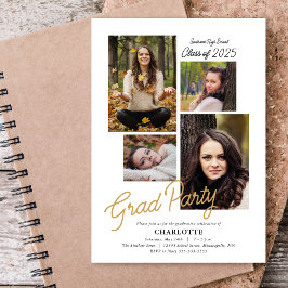 Budget 4 Foto Collage Graduation Party Kaart