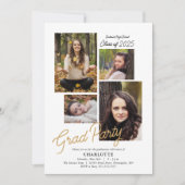 Budget 4 Foto Collage Graduation Party Kaart (Voorkant)