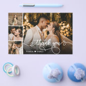 Budget 4 Foto Collage Huwelijks Dankjewel Script Flyer (Enkel)