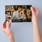 Budget 4 Foto Collage Huwelijks Dankjewel Script Flyer (Hand)