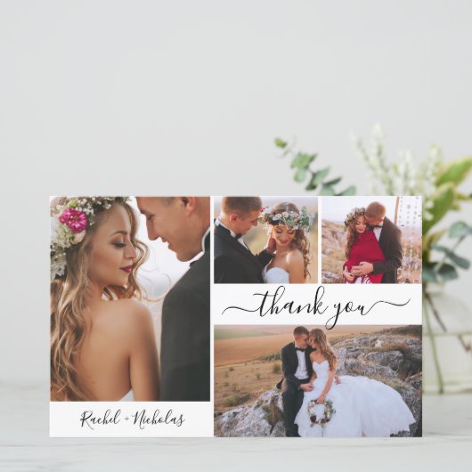 Budget 4 Foto Collage Weddenschap Hartelijk dank (Staand voorkant)