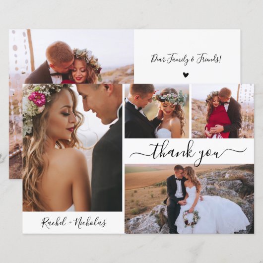 Budget 4 Foto Collage Weddenschap Hartelijk dank (Voorkant / Achterkant)
