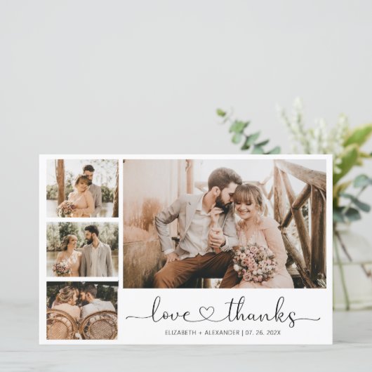 Budget 4 Foto Collage Weddenschap Hartelijk dank (Staand voorkant)