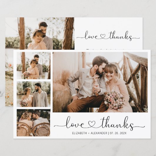 Budget 4 Foto Collage Weddenschap Hartelijk dank (Voorkant / Achterkant)