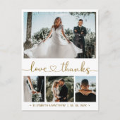 Budget 4 Foto Collage Wedding Dank u Briefkaart (Voorkant)
