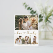 Budget 4 Foto Collage Wedding Dank u Briefkaart (Staand voorkant)