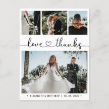 Budget 4 Foto Collage Wedding Dank u Briefkaart