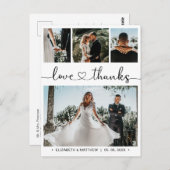Budget 4 Foto Collage Wedding Dank u Briefkaart (Voorkant / Achterkant)