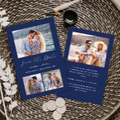 Budget 4-Foto Navy Blue Save the Date