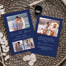 Budget 4-Foto Navy Blue Save the Date