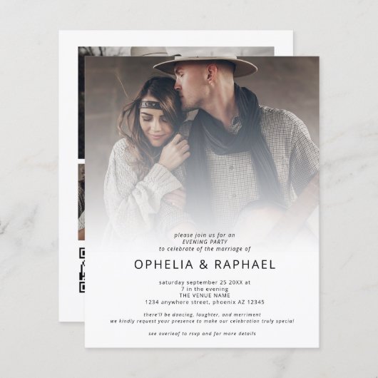 Budget 4 foto overlay QR Bohemian bruiloft avond (Voorkant / Achterkant)