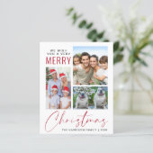 Budget 4 Foto Vrolijk Kerstvakantie Kaart (Staand voorkant)