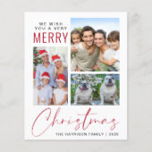 Budget 4 Foto Vrolijk Kerstvakantie Kaart (Voorkant)