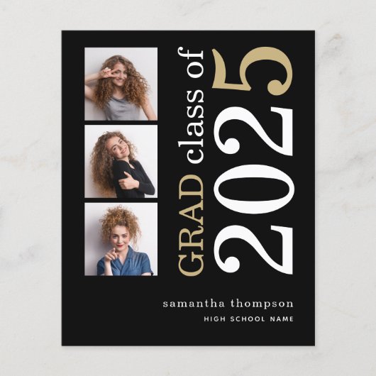 Budget 4 foto Wit Goud 2025 Afstuderen Aankondigen (Voorkant)