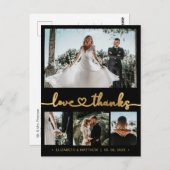 Budget 4 Foto Zwart Goud bruiloft Dank u Briefkaart (Voorkant / Achterkant)