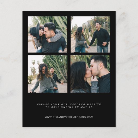 Budget 4 Fotocollage moderne huwelijksuitnodiging Flyer (Achterkant)