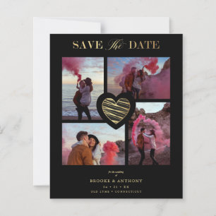 Budget 4 Foto's Black Collage Wedding Gold Heart