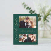 Budget 4 Foto's Emerald Gold Save the Date (Staand voorkant)
