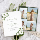 Budget 4 foto's graduatie party-uitnodiging flyer