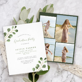 Budget 4 foto's graduatie party-uitnodiging flyer