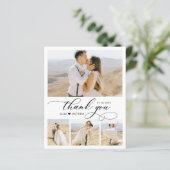 Budget 4 Fotoscript Hart Bruiloft Dank u Kaart (Staand voorkant)