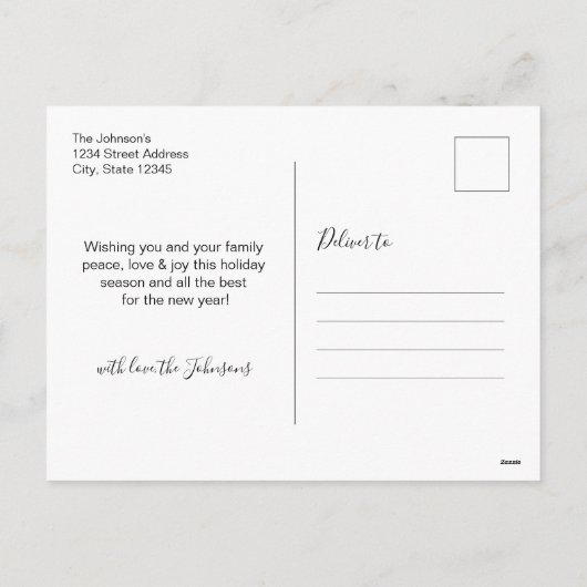 Budget 4 Kerstfeestdag voor het script voor fotoco Feestdagenkaart (Achterkant)