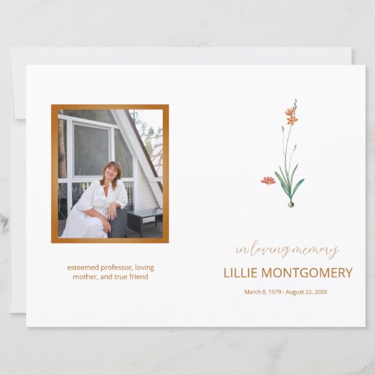 Budget 4-pagina Bloemen Bloemen Begrafenisprogramm (Voorkant)