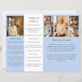 Budget 4 pagina's Begrafenisprogramma Zacht Blauw (Achterkant)