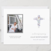 Budget 4-pagina's Flower Cross begrafenisprogramma (Voorkant)