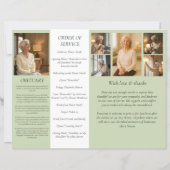 Budget 4-pagina's groen begrafenisprogramma Fotola (Achterkant)