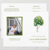 Budget 4-pagina's Magnolia Tree Funeral Program (Voorkant / Achterkant)