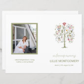 Budget 4-pagina's Tree Floral Funeral Program (Voorkant / Achterkant)