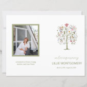 Budget 4-pagina's Tree Floral Funeral Program (Voorkant)