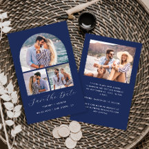 Budget 4 Photo Collage Arch Navy Save the Date