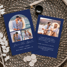 Budget 4 Photo Collage Arch Navy Save the Date