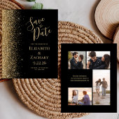 Budget 4 Photo Gold Glitter Zwart Save the Date