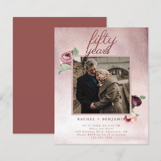 Budget 50 jaar Jubileum Roos Gold voor weddenschap (Voorkant / Achterkant)