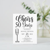 Budget 50 jaar verjaardagsfeestuitnodiging (Staand voorkant)