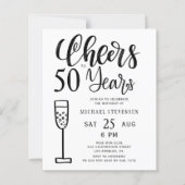 Budget 50 jaar verjaardagsfeestuitnodiging (Voorkant)