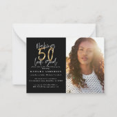 budget 50e foto - verjaardagsuitnodiging notitiekaartje (Voorkant)
