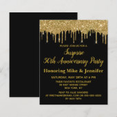 Budget 50e Gold Enterprise Jubileum-uitnodigingen (Voorkant / Achterkant)