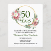 Budget 50e gouden bruiloft Jubileum uitnodiging (Voorkant)